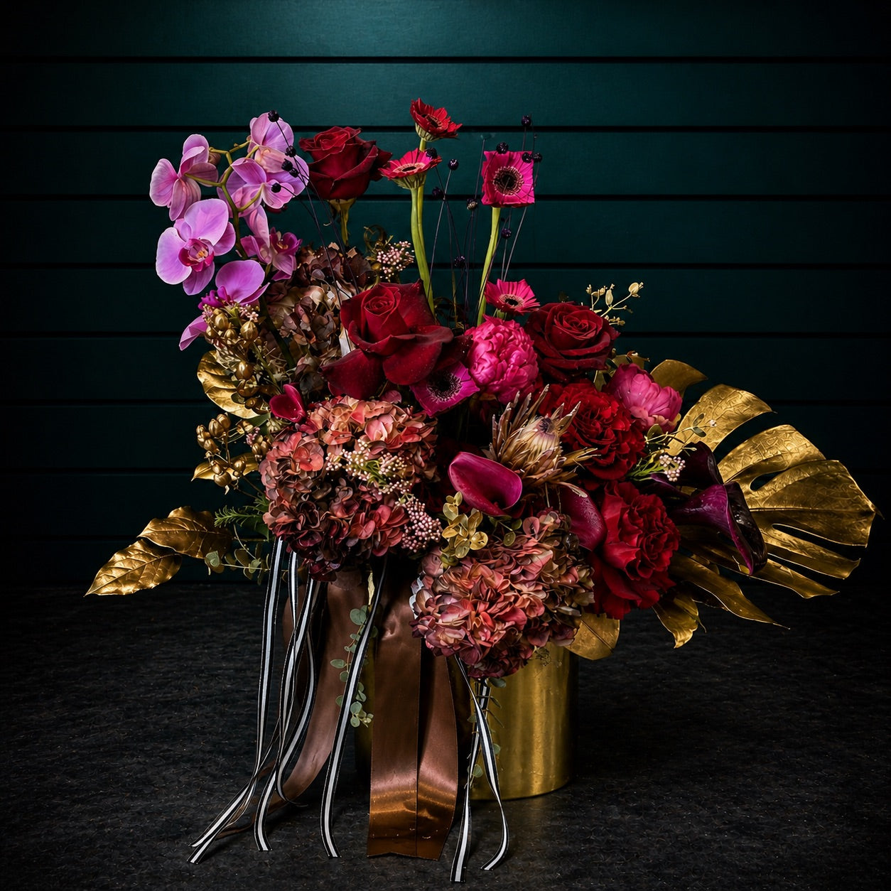 Golden Noir Bloom — hand-crafted luxury flower arrangement | CHAROZY Floral Boutique, Brooklyn NY