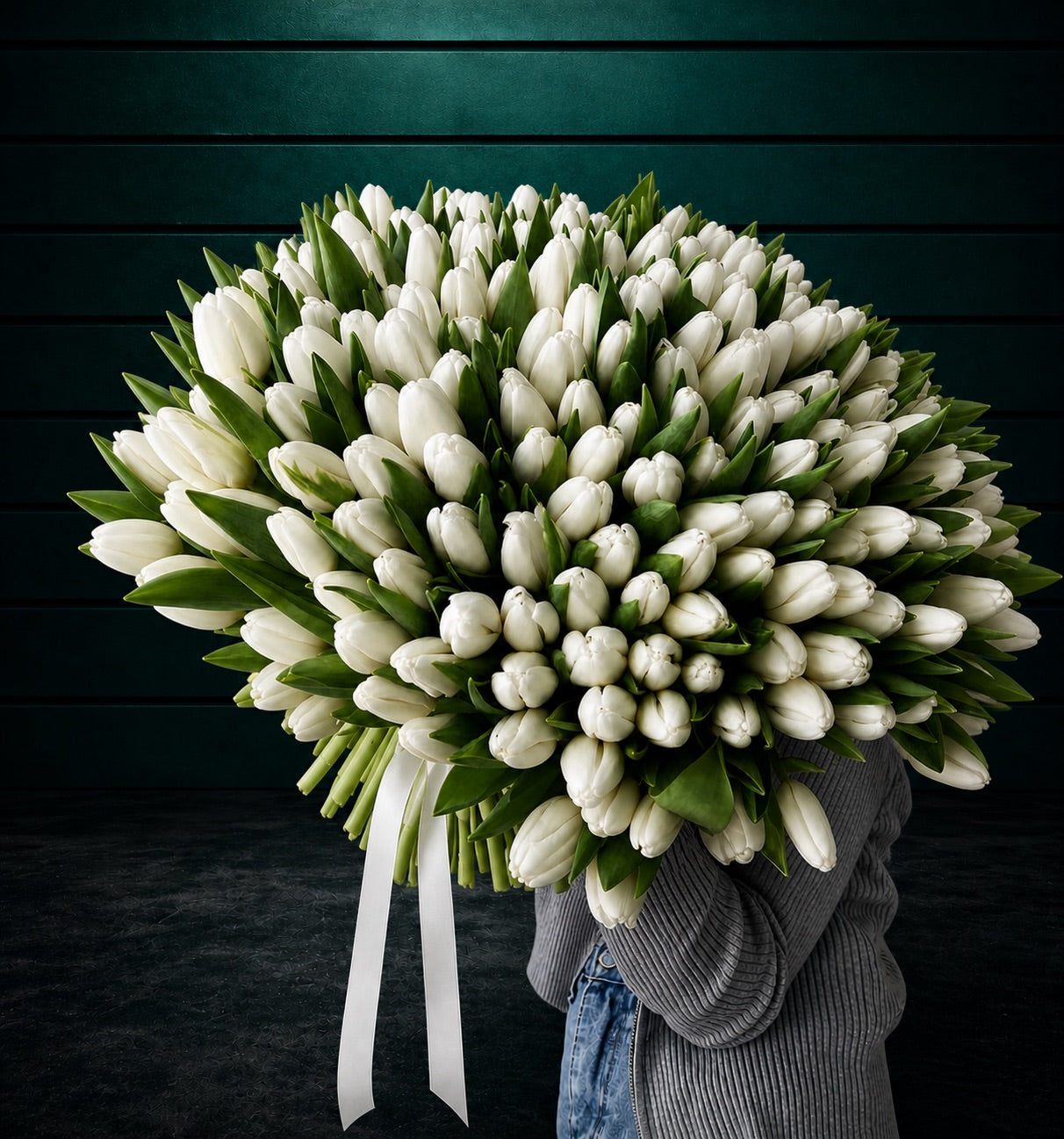 White Tulips Bouquet — hand-crafted luxury flower arrangement | CHAROZY Floral Boutique, Brooklyn NY