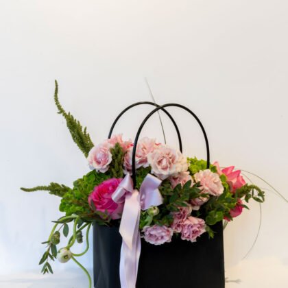 Velvet Grace – Luxury Pink Floral Bag
