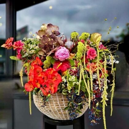 Bloom Energy | Red & Coral Orchid Sculpture