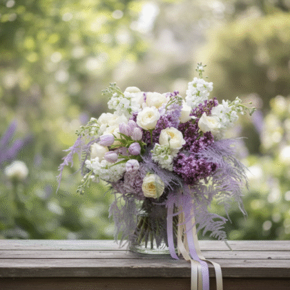 Lavender Cloud – Dreamy White & Lilac Bouquet