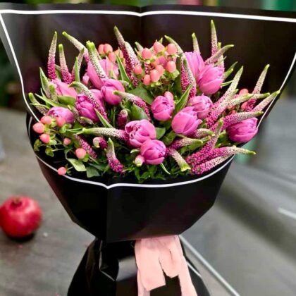 Velvet Pulse – Bold Pink Tulip Bouquet | Charozy NYC