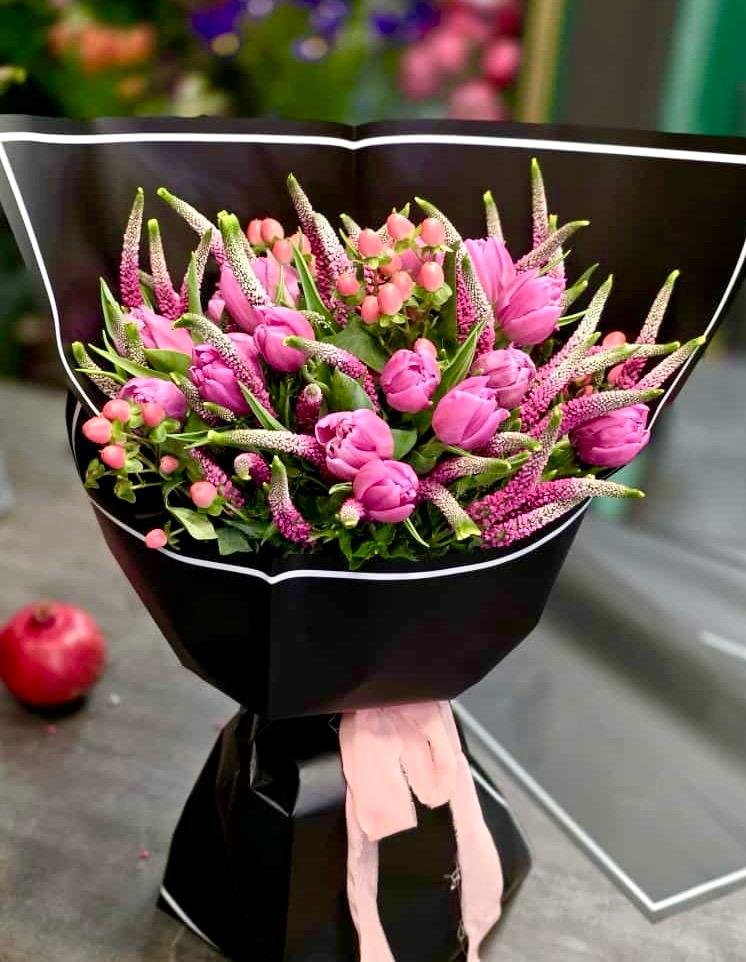 Velvet Pulse Bold Pink Tulip Bouquet | Charozy NYC - Charozy by Gvarmiani